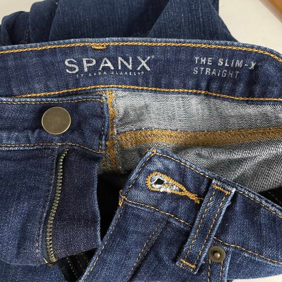 Spanx The Slim x Straight Tummy Slimming stretch Raw Hem Ankle Jeans womens 28 - Picture 9 of 11